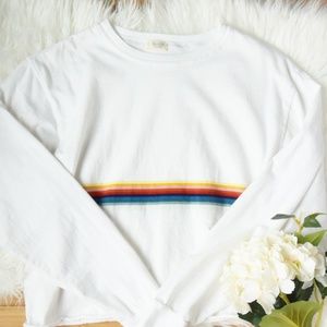 Brandy Melville White Rainbow Top
